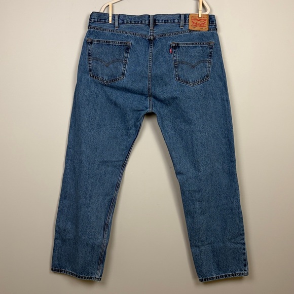 Levi's 505 Men's Straight Leg Blue Jeans SZ 42x32 - Picture 4 of 9